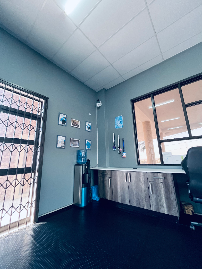 Studio reception with awards and seating